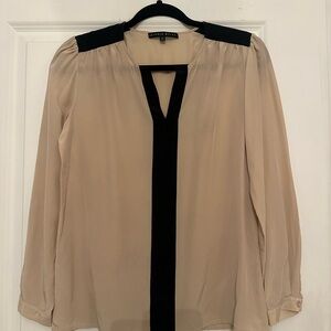 ANTONIO MELANI Beige Blouse with Black Accents